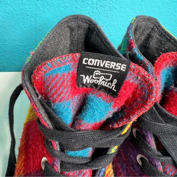 Converse Woolrich plaid high top shoes multicolored - Picture 2 of 8